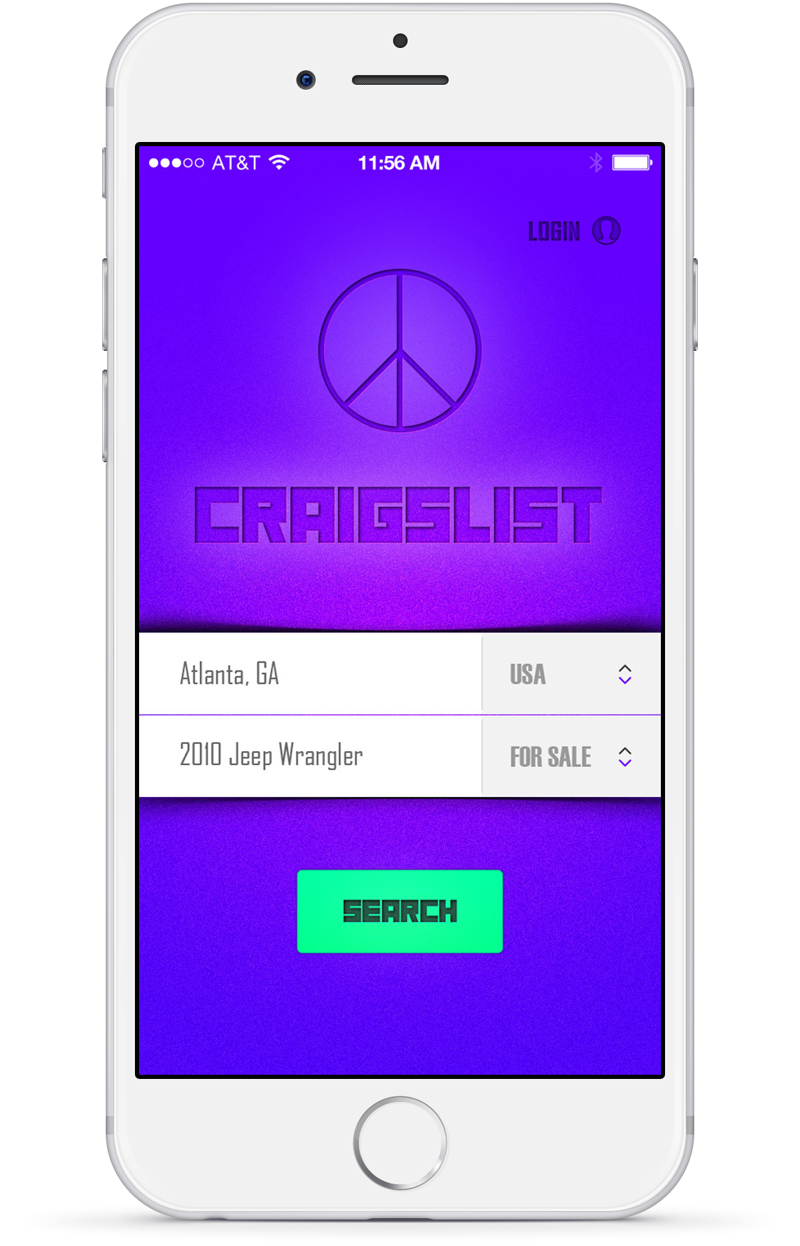 craigslist mobile app design mockup