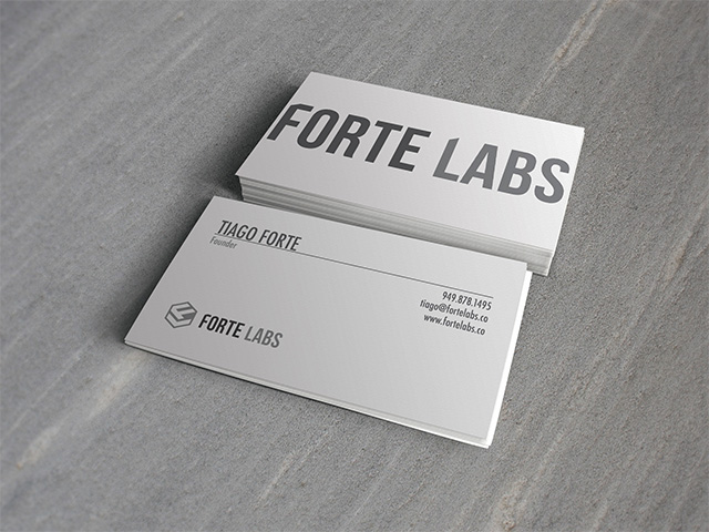 forte labs business card design mockup
