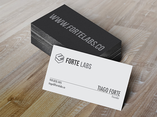 forte labs business card design mockup